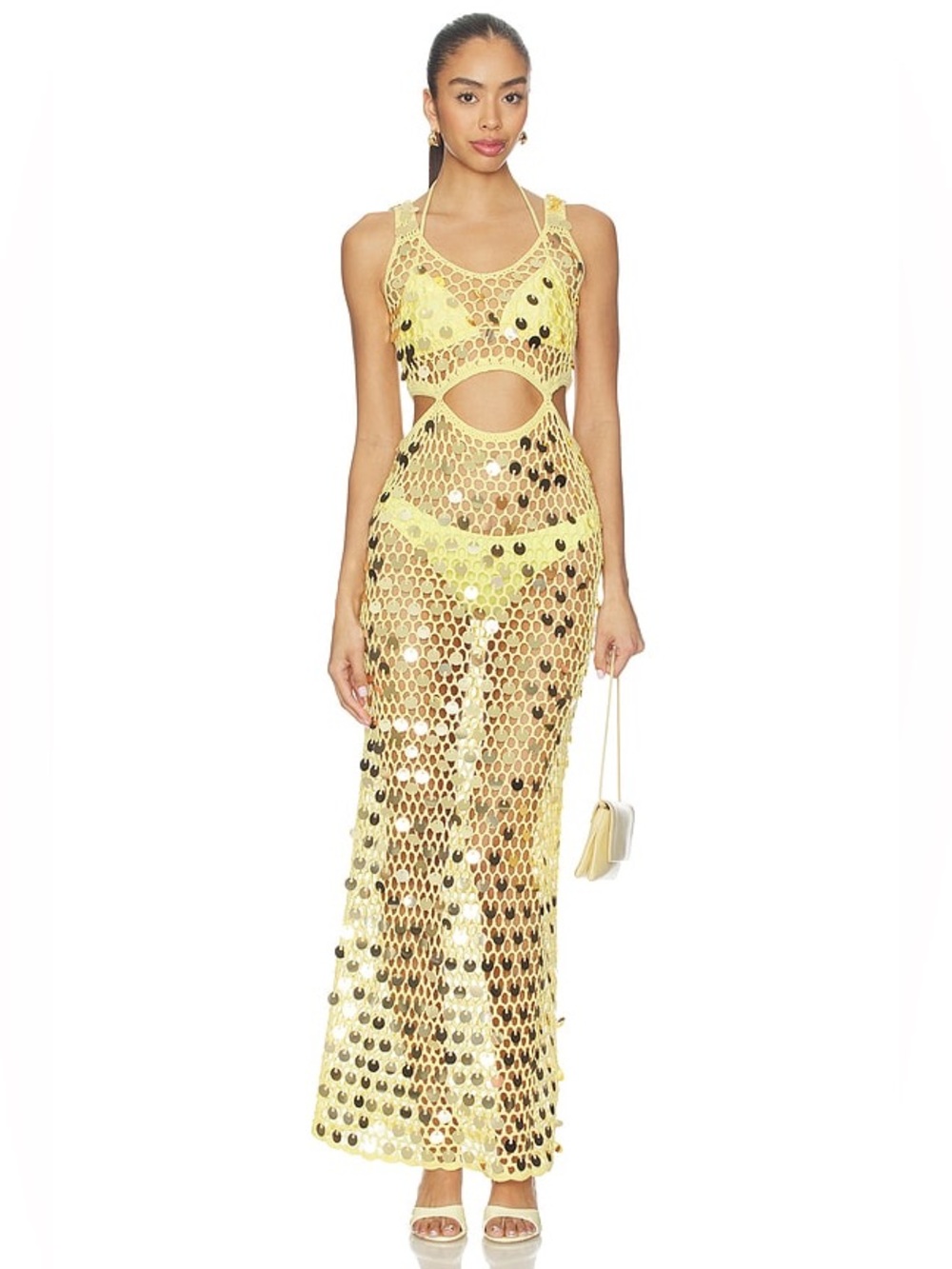 Elena Maxi Dress in Baby Yellow